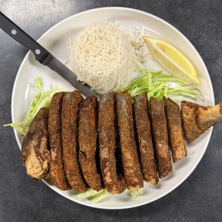 Pomfret Masala Fish Fry (With Rice)